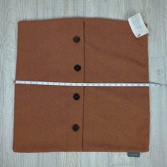 Brand New Lovesac Pillow Cover Sham With Buttons Brown Espresso - Picture 5 of 5